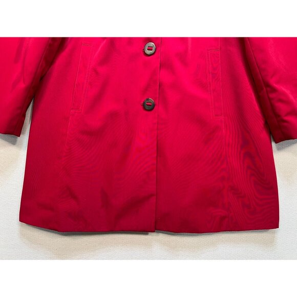 Braetan Women's Preppy Button Front Trench Coat Long Sleeve Size XL Red - Picture 6 of 10